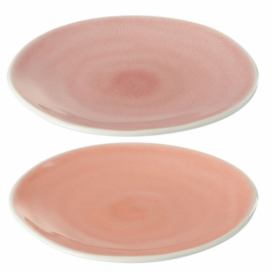Sada 2ks korálový a růžový malý talířek Apero - Ø 15*2 cm J-Line by Jolipa