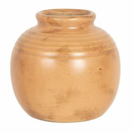 Oranžovo hnědá váza Bruin - Ø 8*8 cm Clayre & Eef