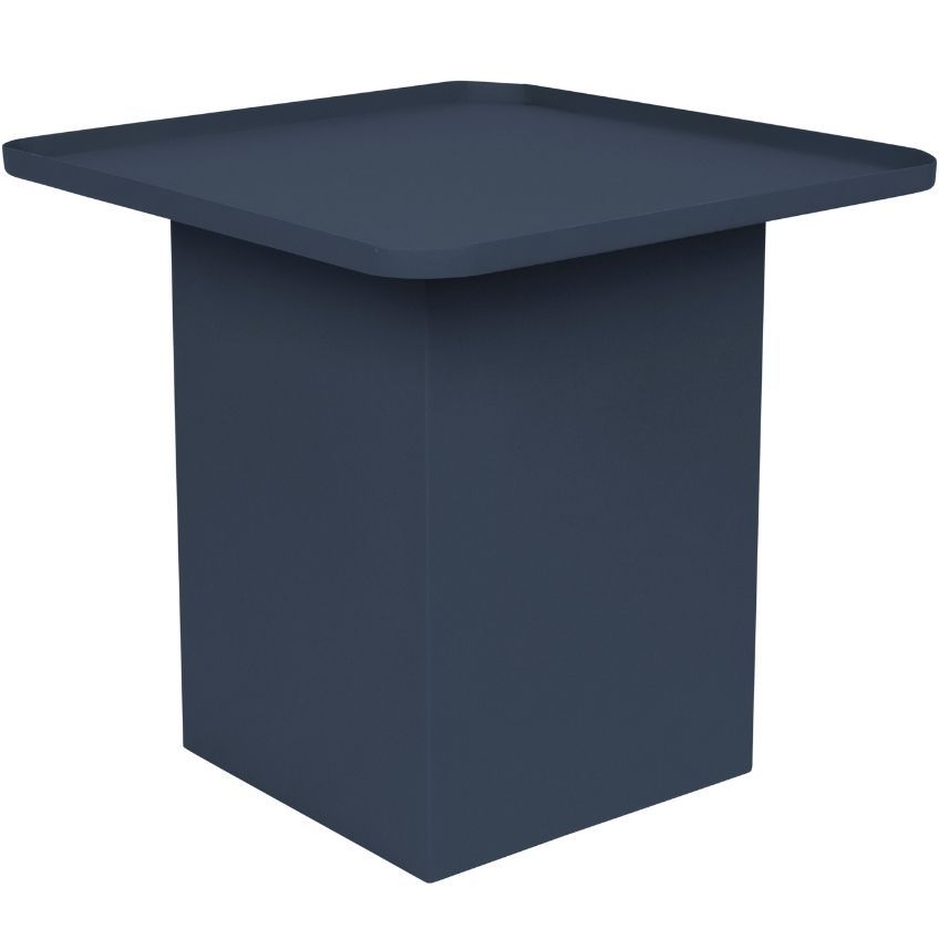 White Label Tmavě modrý matný kovový odkládací stolek WLL SVERRE 44 x 44 cm - Designovynabytek.cz