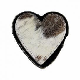 Sada 4ks kožených podtácků ve tvaru srdce Heart black - 13*13*3 cm Mars & More