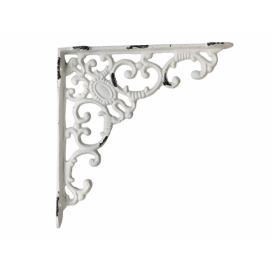 Krémová litinová konzole s ornamentem - 20*19 cm Chic Antique