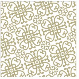 Bílo-zlaté papírové ubrousky Ornament - 33*33 cm (20ks) J-Line by Jolipa