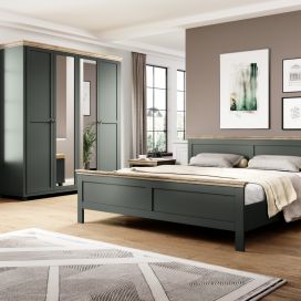 Ložnice se zelenou postelí MONTI nábytek