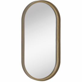 Zlaté kovové závěsné zrcadlo Kave Home Tiare 31 x 61,5 cm Designovynabytek.cz