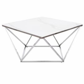Konferenční stolek SILVER A II ocel/efekt bílého mramoru Mdum