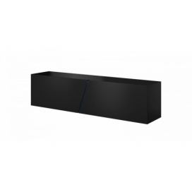 Vivaldi TV stolek Slant s LED osvětlením 160 cm černý mat/černý lesk