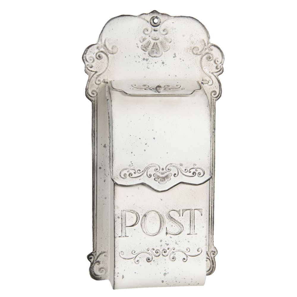 Bílá retro poštovní schránka Post - 24*8*46 cm Clayre & Eef - LaHome - vintage dekorace