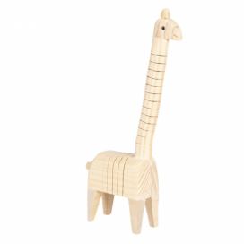 Světle hnědá dekorativní dřevěná soška žirafy - 4*6*24 cm Clayre & Eef LaHome - vintage dekorace