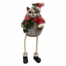 Vánoční dekorativní soška ježka v čepici - 9*7*12 cm Clayre & Eef LaHome - vintage dekorace