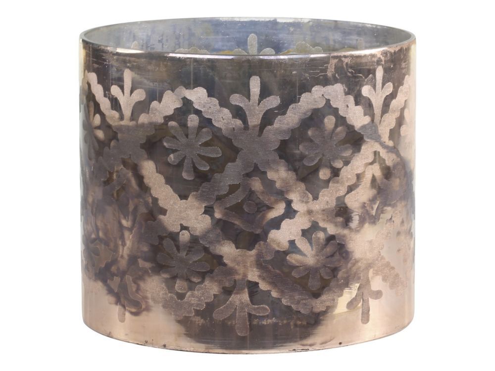 Mocca antik skleněný svícen na čajovou svíčku Grindi - Ø 20*17 cm Chic Antique - LaHome - vintage dekorace