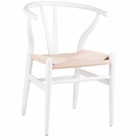 Bílá dřevěná jídelní židle Somcasa Ada