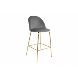 Norddan Designová barová židle Kristopher, šedá / mosaz