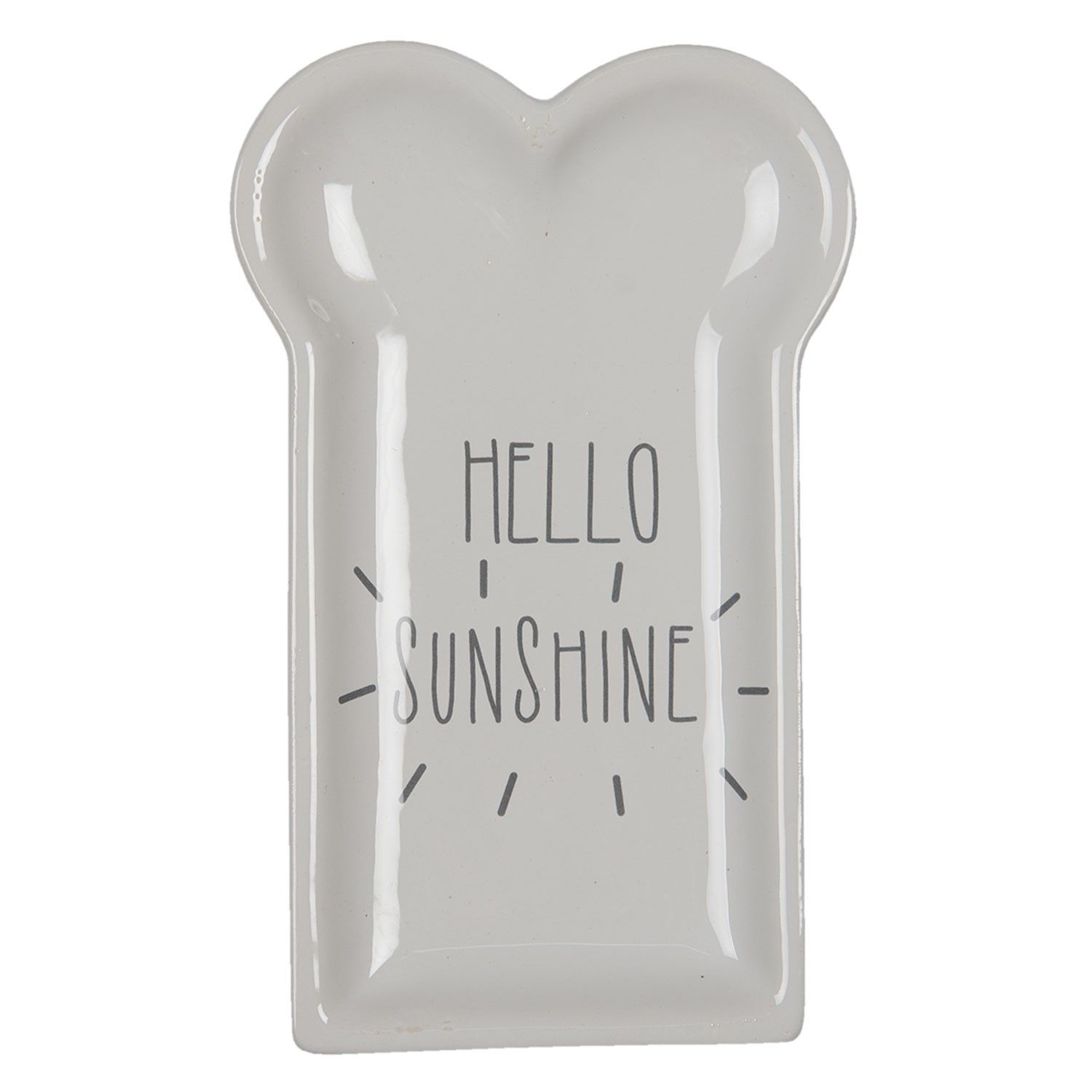 Keramický talířek Hello Sunshine - 10*17*2 cm Clayre & Eef - LaHome - vintage dekorace