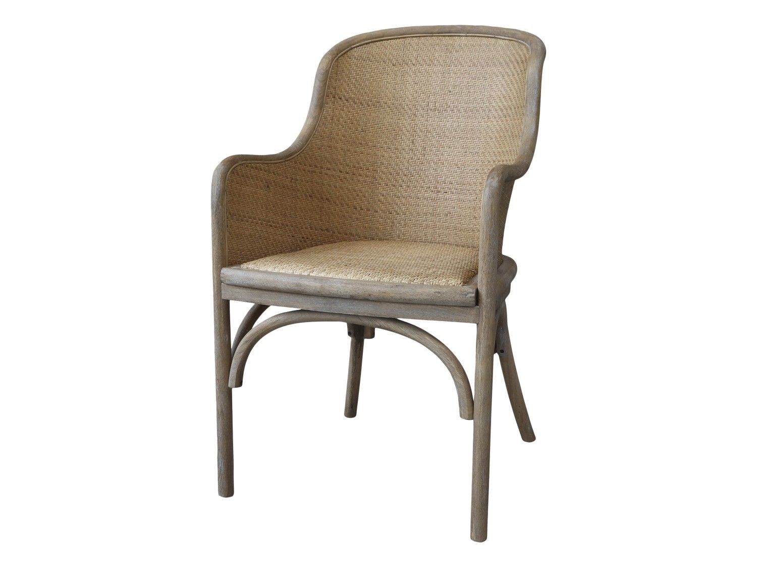 Antik dřevěná židle s výpletem a opěrkami Old French chair - 56*56*91 cm  Chic Antique - LaHome - vintage dekorace