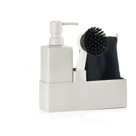 Světle šedý silikonový stojan na mycí prostředky – Zone