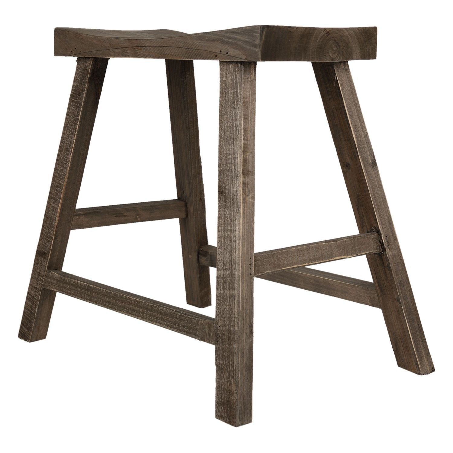 Hnědá antik dřevěná stolička - 56*37*50 cm Clayre & Eef - LaHome - vintage dekorace