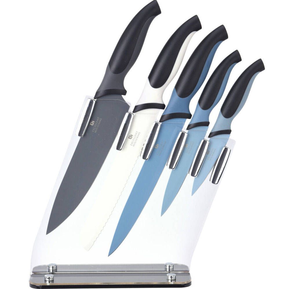 EH Excellent Houseware Sada kuchyňských nožů + stojan, 5 ks - EMAKO.CZ s.r.o.