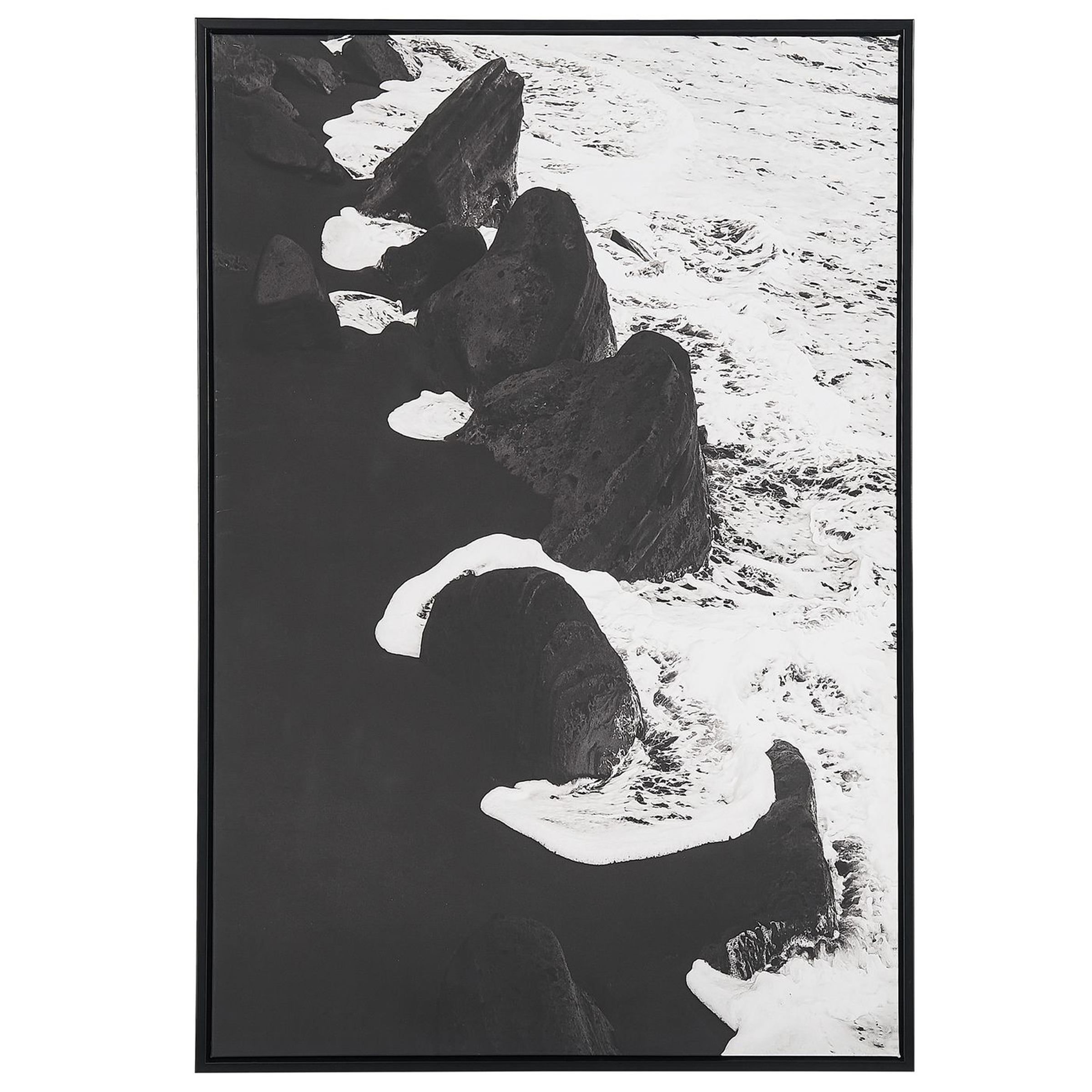 Zarámovaný obraz na plátně moře 63 x 93 cm černobílý SIZIANO - Beliani.cz