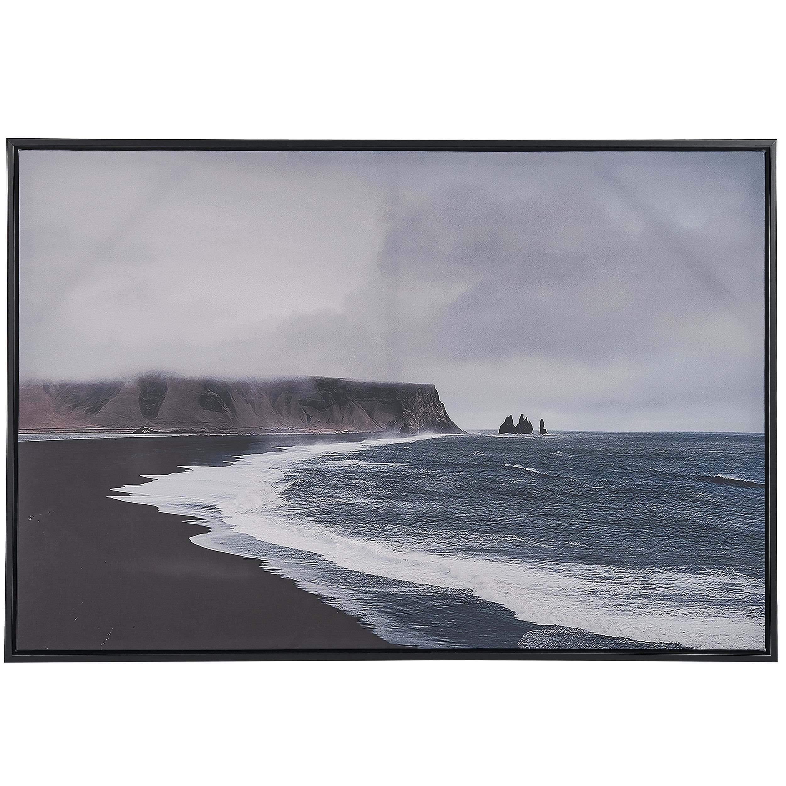 Zarámovaný obraz na plátně moře 63 x 93 cm modrošedý ORTONA - Beliani.cz