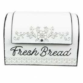 Bílý plechový retro chlebník Fresh Bread - 30*20*20 cm Clayre & Eef