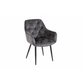 LuxD Designová židle Garold šedo-zelený samet