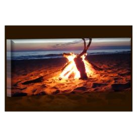 LED obraz Oheň na pláži 90x30