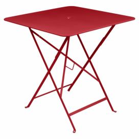 Makově červený kovový skládací stůl Fermob Bistro 71 x 71 cm