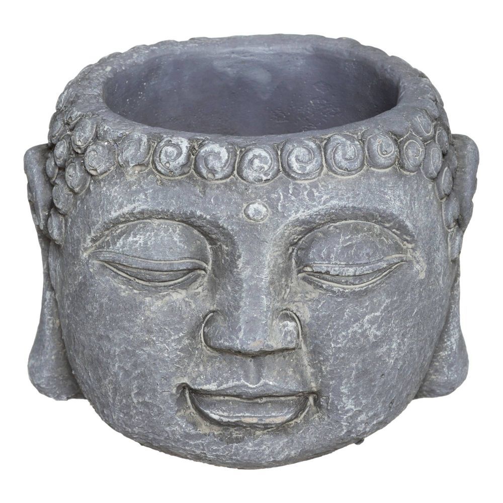Atmosphera Květináč Buddha, O 11,5 cm, cement, šedý - EMAKO.CZ s.r.o.