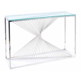 Konzolový stolek FLAME C stříbrná/sklo Mdum
