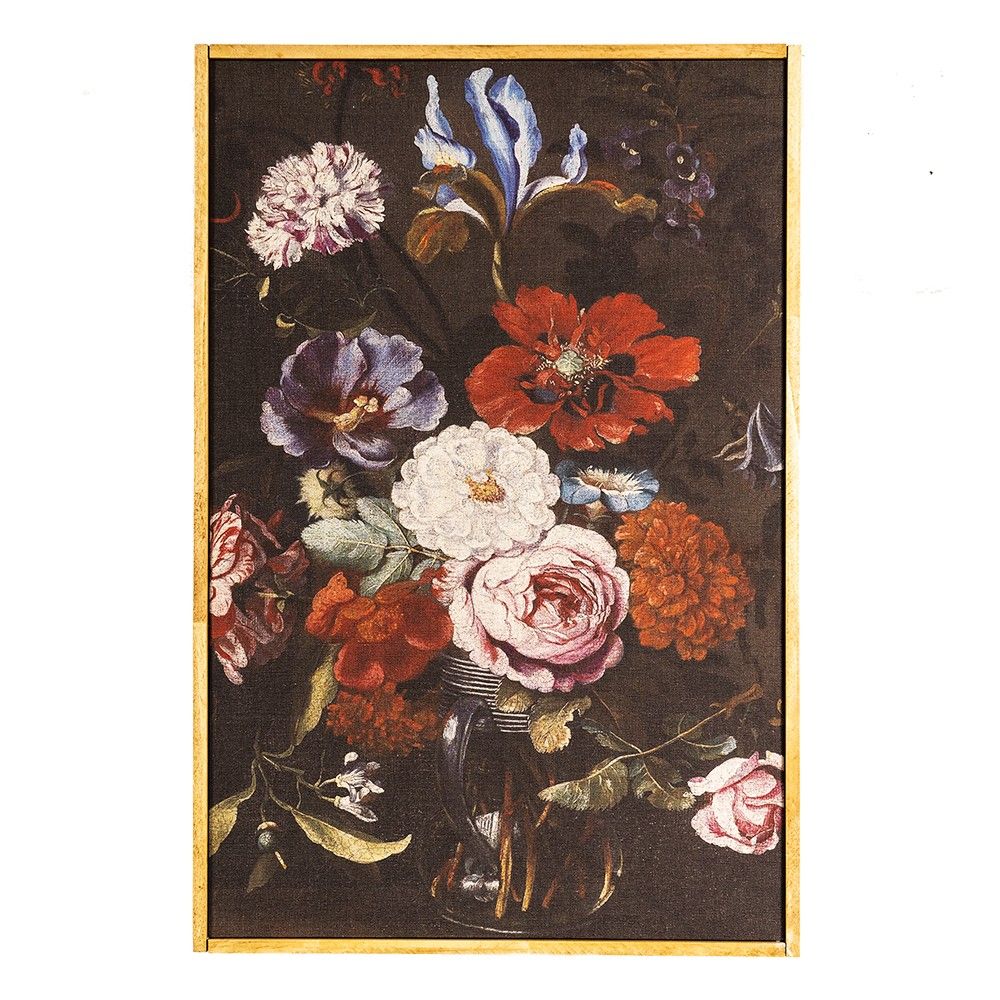 Vintage obraz květiny v dřevěném rámu - 40*3*60 cm Clayre & Eef - LaHome - vintage dekorace