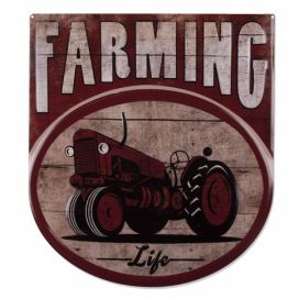 Nástěnná kovová cedule Farming Life - 50*56 cm Clayre & Eef