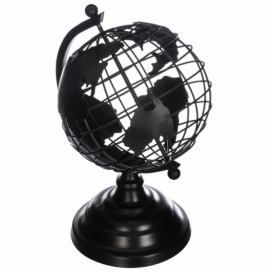 Atmosphera Kovový globus, černý, 18 x 27 x 18,5 cm