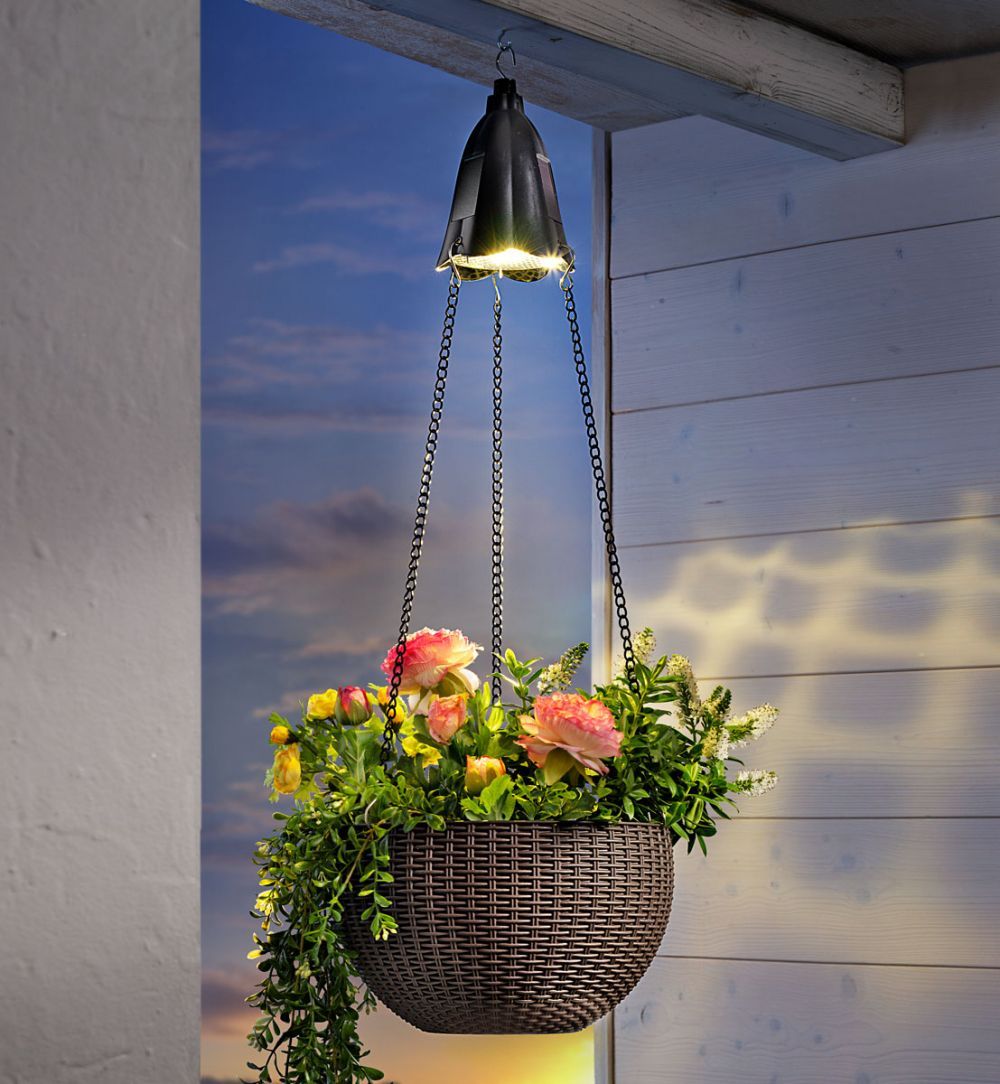 Weltbild Závěsný květináč se solárním osvětlením - Velký Košík