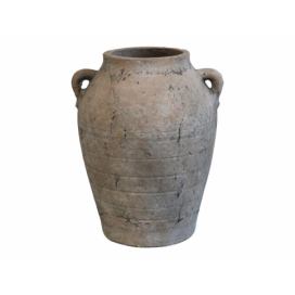 Hnědá antik terakotová váza s uchy Potion - 26*25*32cm Chic Antique