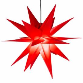 Nexos  Vánoční dekorace - hvězda s časovačem 1 LED, 55 cm, červená