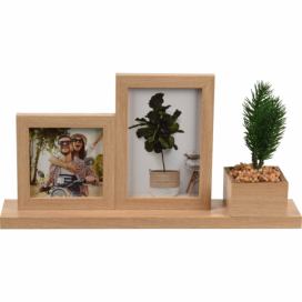Home Styling Collection Rámečky na 2 fotky s umělou rostlinou, 37 x 7 x 19 cm