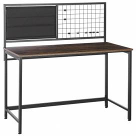 Kancelářský stůl 118 x 60 cm tmavé dřevo/černý VINCE