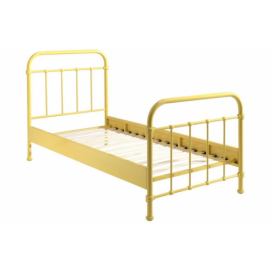 Žlutá kovová postel Vipack New York 90 x 200 cm