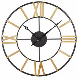 Kovové nástěnné hodiny ø 80 cm černá / zlatá VALSOT