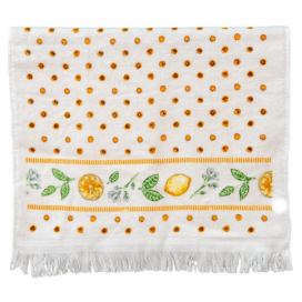 Kuchyňský froté ručník s citróny Lemons & Leafs - 40*66 cm Clayre & Eef