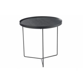 Dřevěný kulatý odkládací stolek s kovovou konstrukcí - Ø 50,5, v: 50 cm J-Line by Jolipa