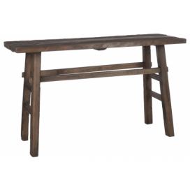 Hnědá dřevěná lavice - 140*50*85 cm J-Line by Jolipa