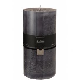 Válcová tmavě šedá svíčka XXL - 10*10*20 cm J-Line by Jolipa