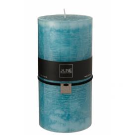 Oválná aqua modrá svíčka XXL - 10*10*20 cm J-Line by Jolipa