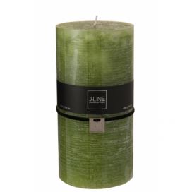 Oválná zelená svíčka XXL - 10*10*20 cm J-Line by Jolipa LaHome - vintage dekorace