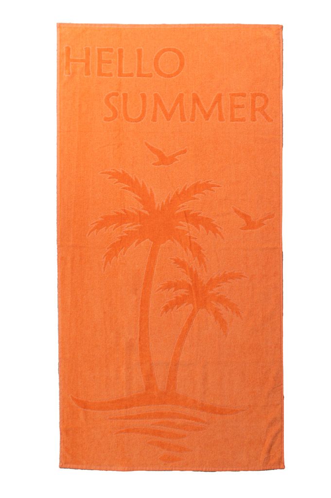 Plážová osuška HELLO SUMMER oranžová - Výprodej Povlečení
