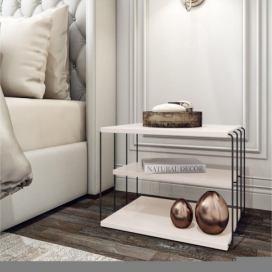  Odkládací stolek LIFON 40x50 cm bílá/černá 