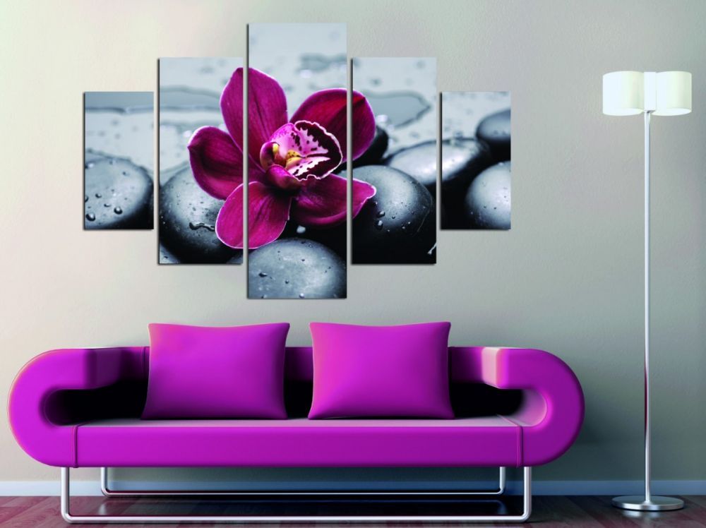 Hanah Home Vícedílný obraz Pink Flower 92 x 56 cm - Houseland.cz