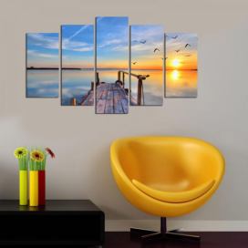 Hanah Home Vícedílný obraz Západ slunce 110x60 cm