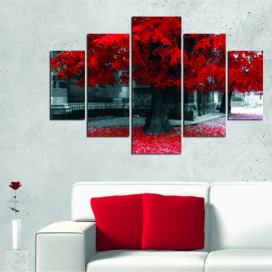 Hanah Home Vícedílný obraz Red Tree 92 x 56 cm Houseland.cz